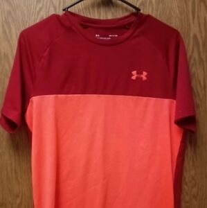 Under Armour Men's Two-Tone Red and Orange Tee